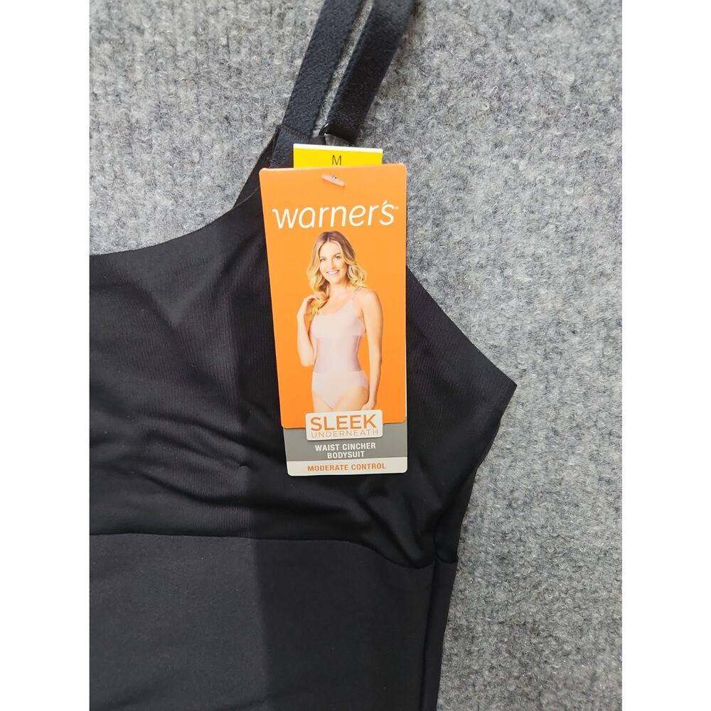 Warners Woman's Sleek Underneath Waist Cincher Bodysuit SIZE Medium Color Black - Picture 4 of 16